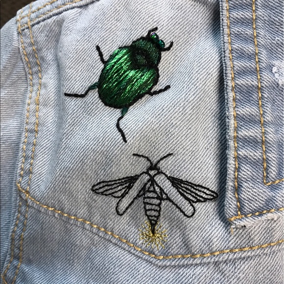 hand embroidered jean jacket - Picture 6 of 6